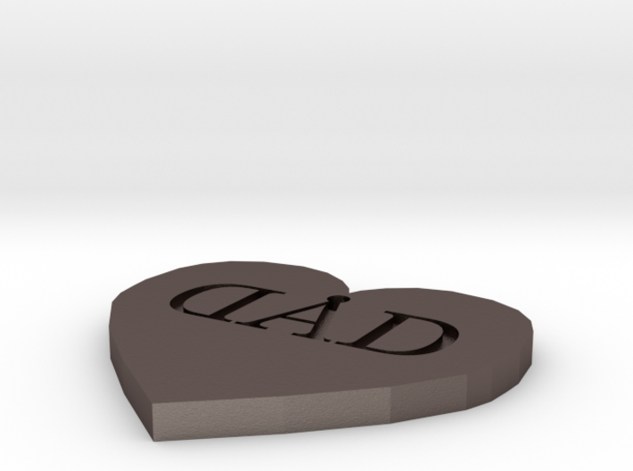 Father's Day Heart Love Dad Engraved Pendant 3d printed