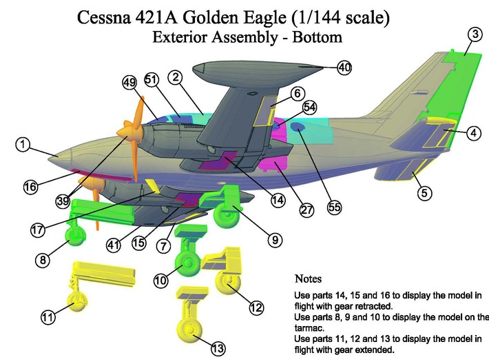 Cessna421A-144scale-03-Propellers-Stationary(2) 3d printed 