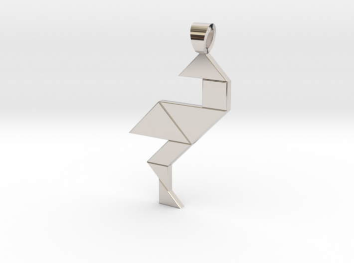 Wading bird tangram [pendant] 3d printed