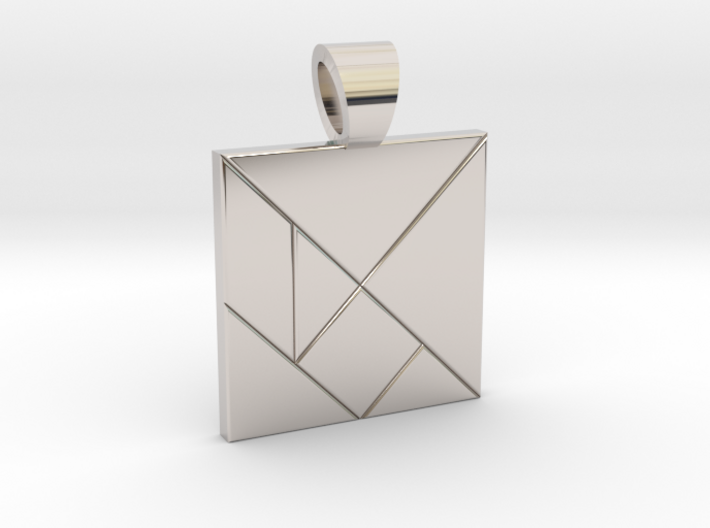 Squarish tangram [pendant] 3d printed