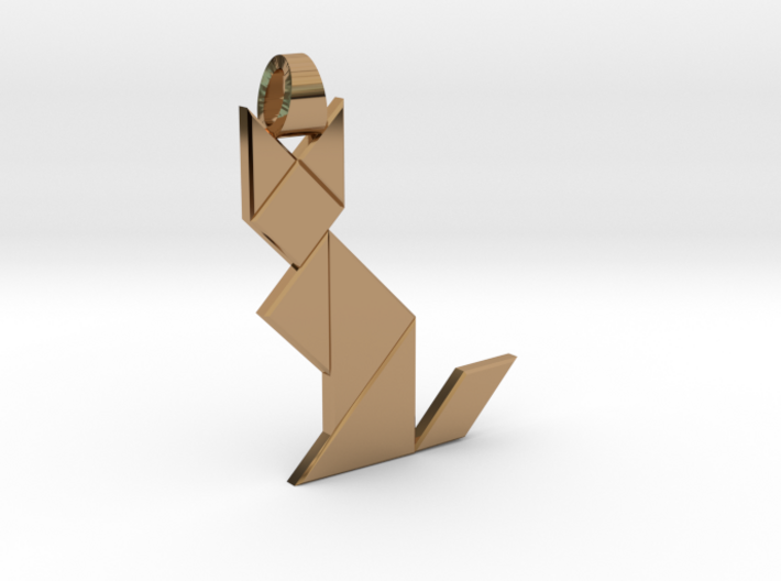 Cat tangram [pendant] 3d printed