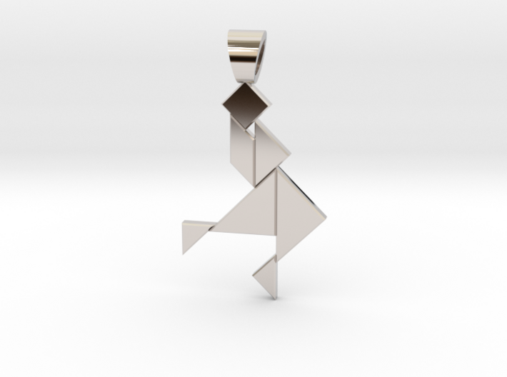 Dancer tangram [pendant] 3d printed