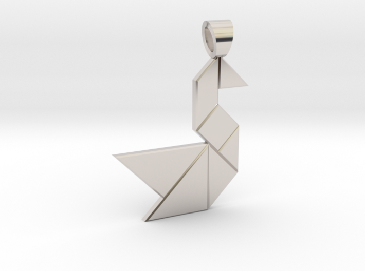 Swan tangram [pendant] 3d printed