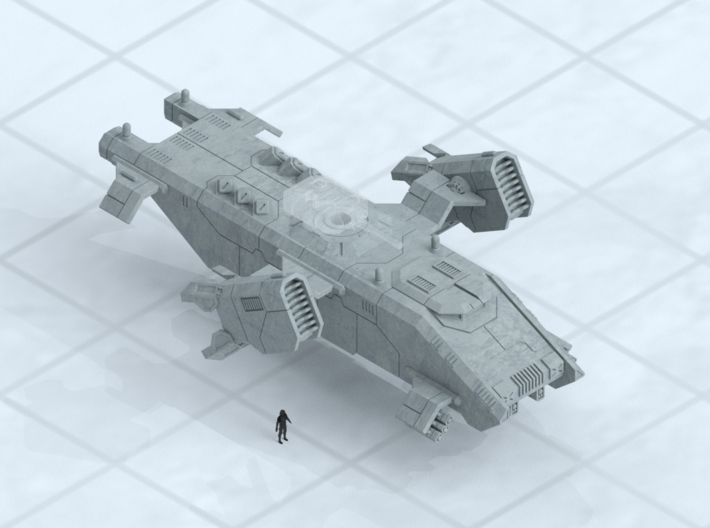 6mm Assault Transport 3d printed Shown on 1&quot; grid with 6mm figure (not included) for scale.