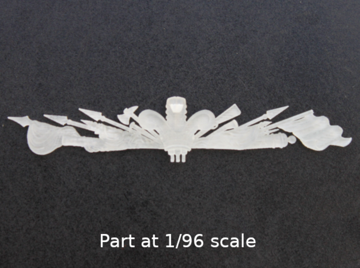 1:78 HMS Victory &quot;Trophy Of Arms&quot; Stern Decoration 3d printed Part at 1/96 scale