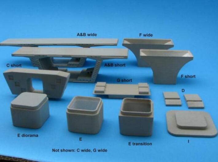 HO/1:87 Precast concrete bridge column set (small) 3d printed Overview of available parts