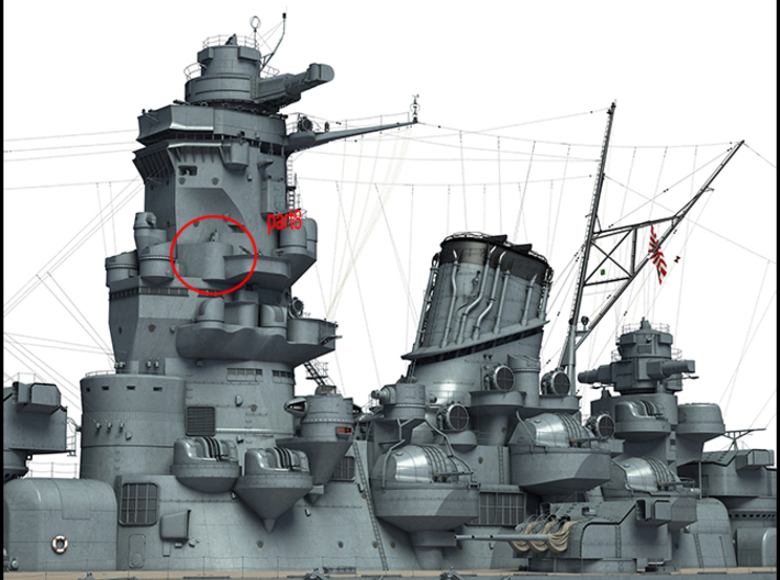 1/96 Yamato superstructures part8 3d printed 