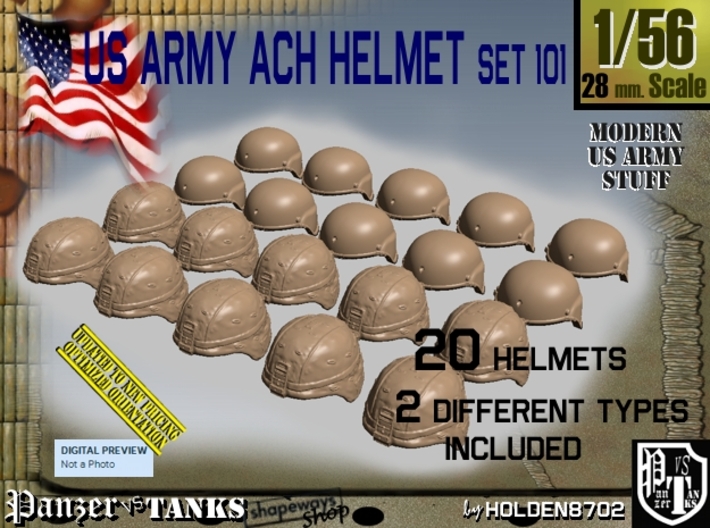 1/56 ACH Helmet Set101 3d printed
