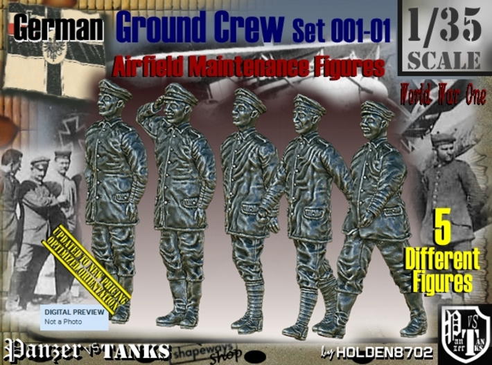 1/35 German Ground Crew SET001-01 3d printed