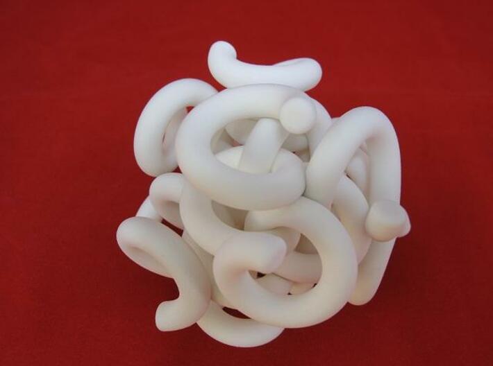 Spiral Burr 90x90x90 mm 3d printed White on red
