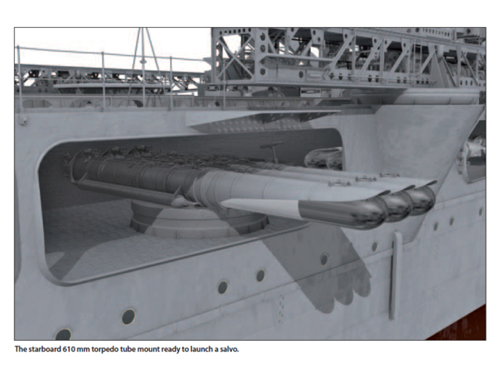 1/96 IJN triple 610 mm (24in) torpedo tubes 3d printed 