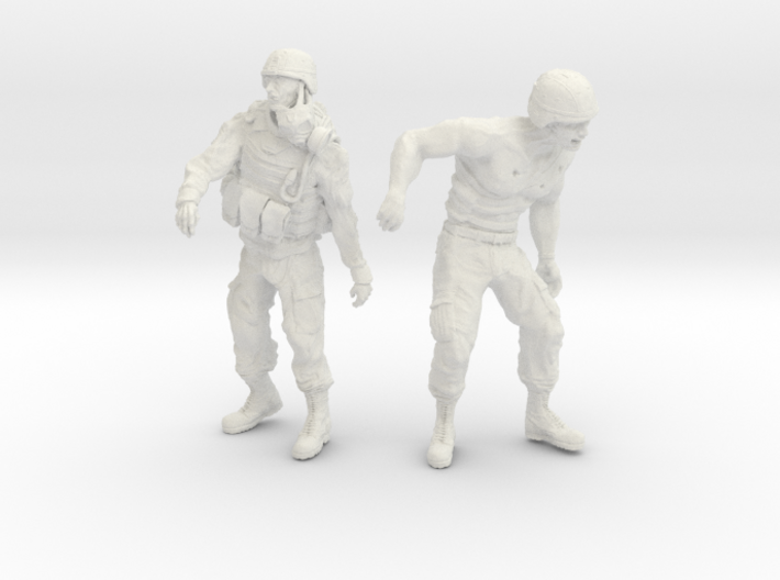 1-18 Military Zombie Set 7 3d printed 