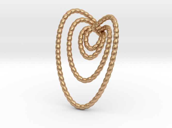 Hearts beads pendant necklace 3d printed pendant necklace in bronze