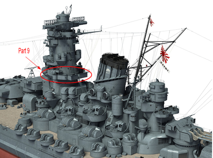1/96 Yamato superstructures part9 (Signal Deck) 3d printed 