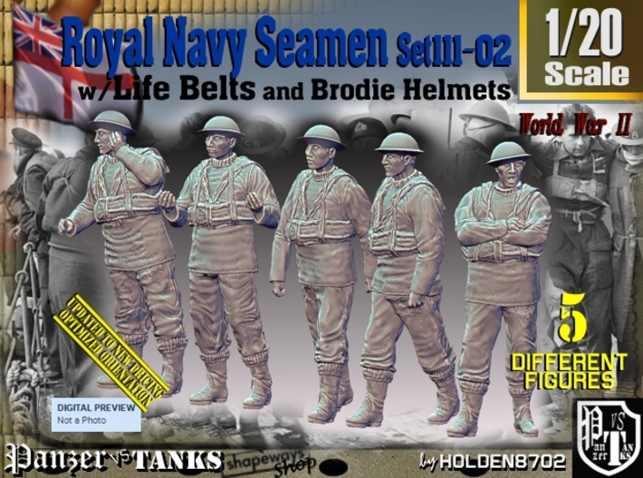 1/20 Royal Navy Seamen Set111-02 3d printed