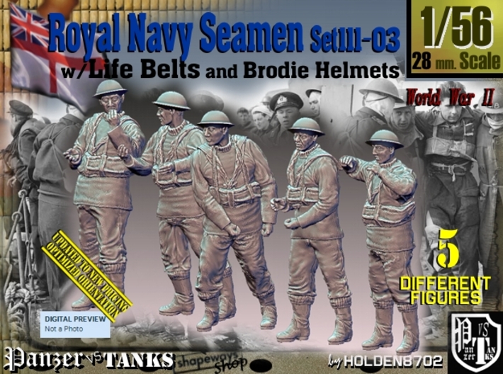 1/56 Royal Navy Seamen Set111-03 3d printed