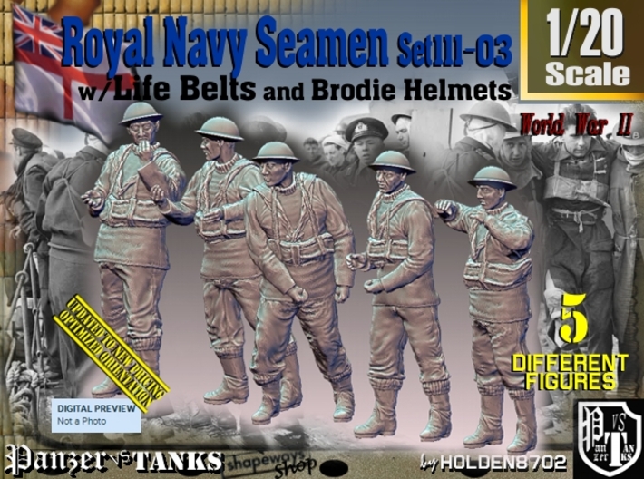1/20 Royal Navy Seamen Set111-03 3d printed