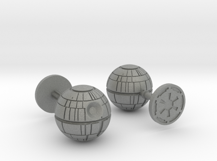 Death Star Cufflinks 3d printed