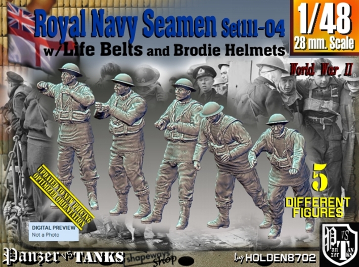1/48 Royal Navy Seamen Set111-04 3d printed