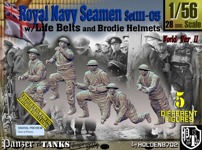 1/56 Royal Navy Seamen Set111-05 3d printed