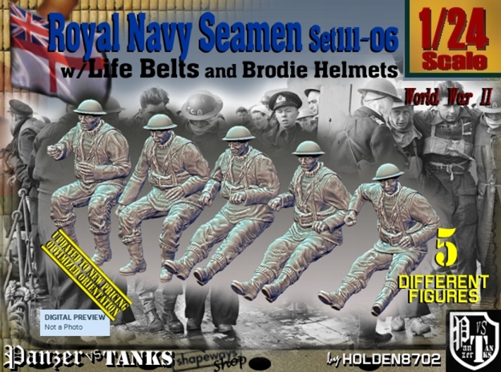 1/24 Royal Navy Seamen Set111-06 3d printed
