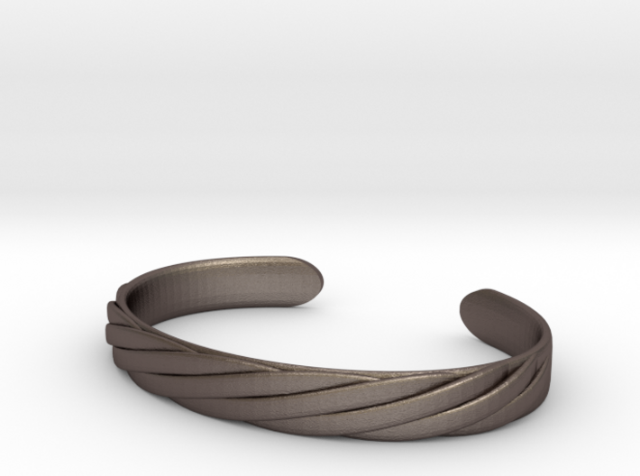 Twisted Rope Design Cuff Bracelet Large 3d printed