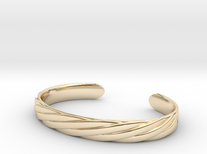 Twisted Rope Design Cuff Bracelet Large 3d printed