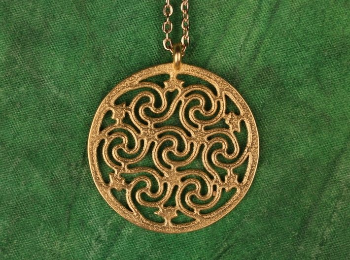 Celtic Seven Spiral Pendant 3d printed 1.5&quot; diameter