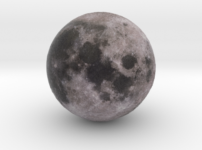 Moon with relief 1:100 million 3d printed 
