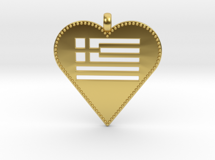 Greek Flag Heart Pendant / Ελληνική σημαία Καρδιά 3d printed