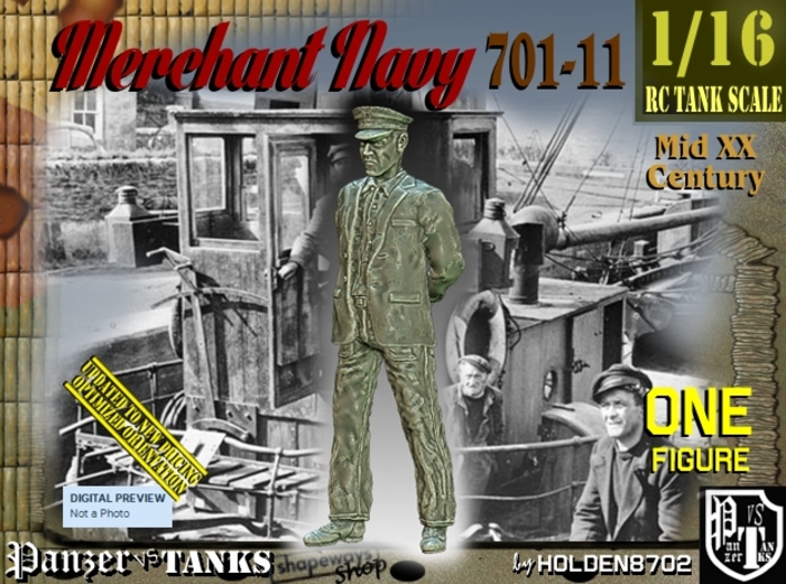 1/16 Merchant Navy Seaman 701-11 3d printed
