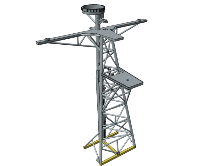 1/350 Ticonderoga CG-47 class Cruiser Mast 3d printed Carefully remove and discard the portion shown in yellow.