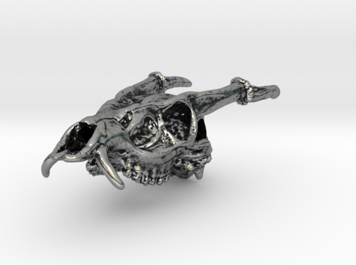 Muntjac Skull Pendant, Dragon Skull Pendant 3d printed 