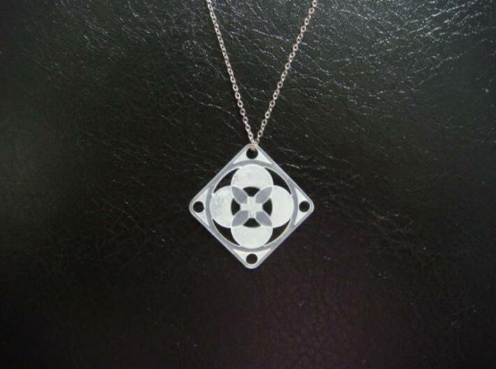Square Pendant or Charm - Four Petals Bound 3d printed FUD - Chain not included