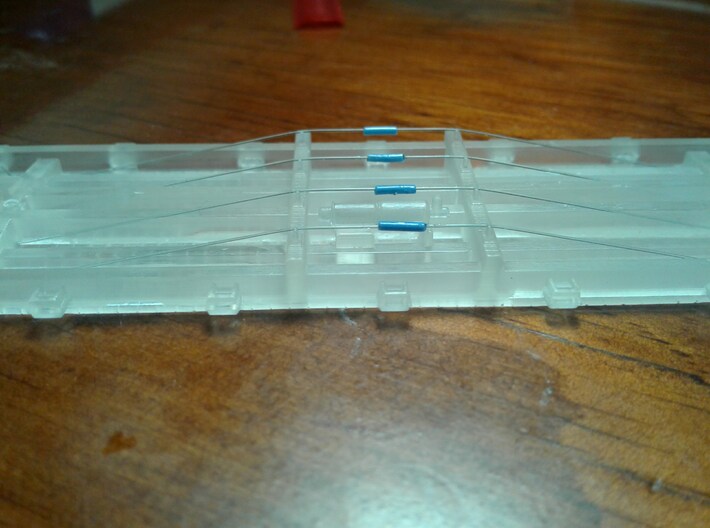 HOn3 flat car with details 3d printed truss rods added