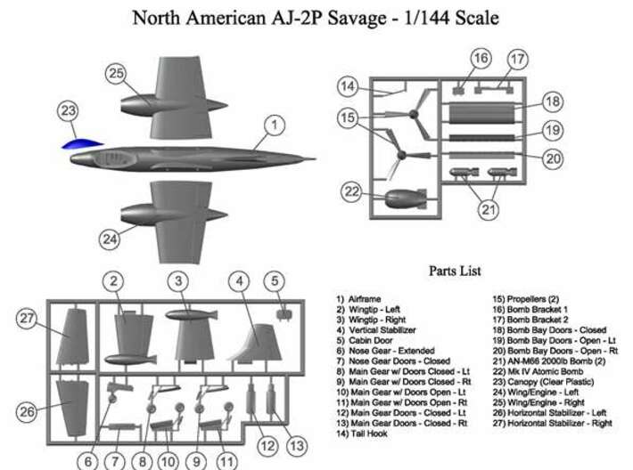AJ-Savage-144scale-01-Airframe 3d printed 