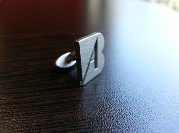 A-B initials cufflinks 3d printed