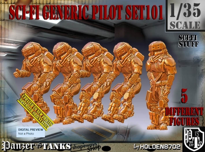 1/35 Sci-Fi Generic Pilot Set101 3d printed