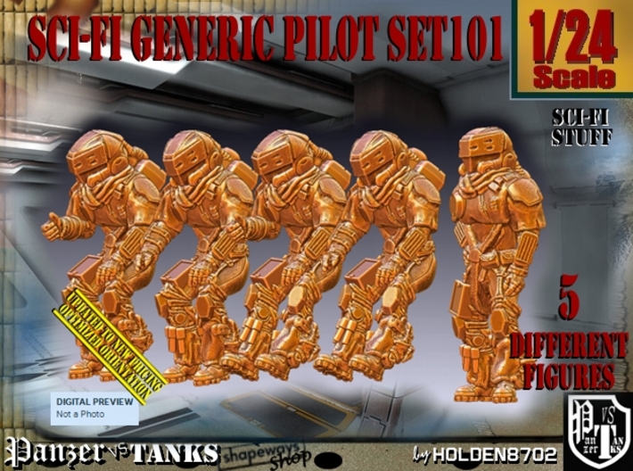 1/24 Sci-Fi Generic Pilot Set101 3d printed