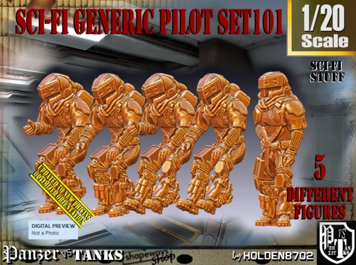 1/20 Sci-Fi Generic Pilot Set101 3d printed