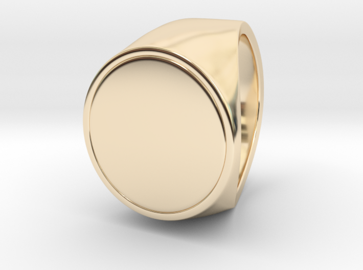 Signe - Unique US 7 Small Band Signet Ring 3d printed
