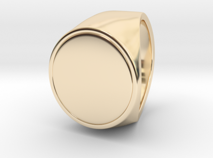 Signe - Unique US 9 Small Band Signet Ring 3d printed