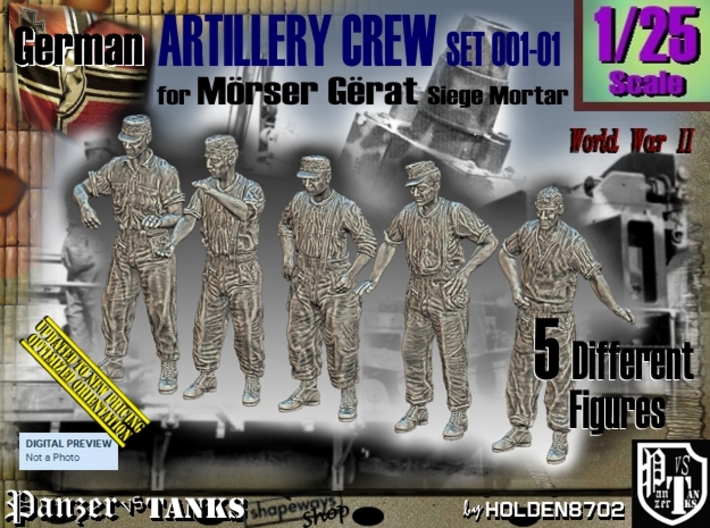 1/25 German Artillery Crew Set001-01 3d printed