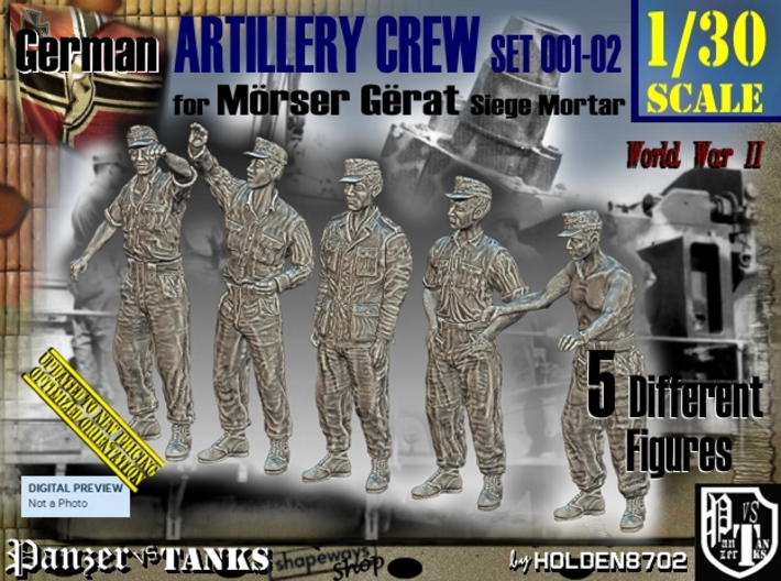 1/30 German Artillery Crew Set001-02 3d printed