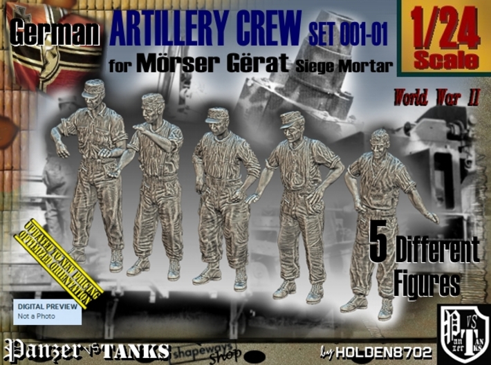 1/24 German Artillery Crew Set001-01 3d printed