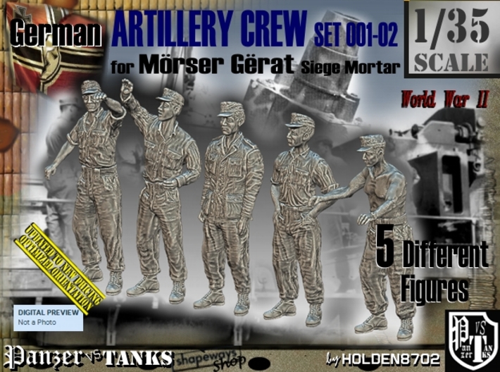 1/35 German Artillery Crew Set001-02 3d printed