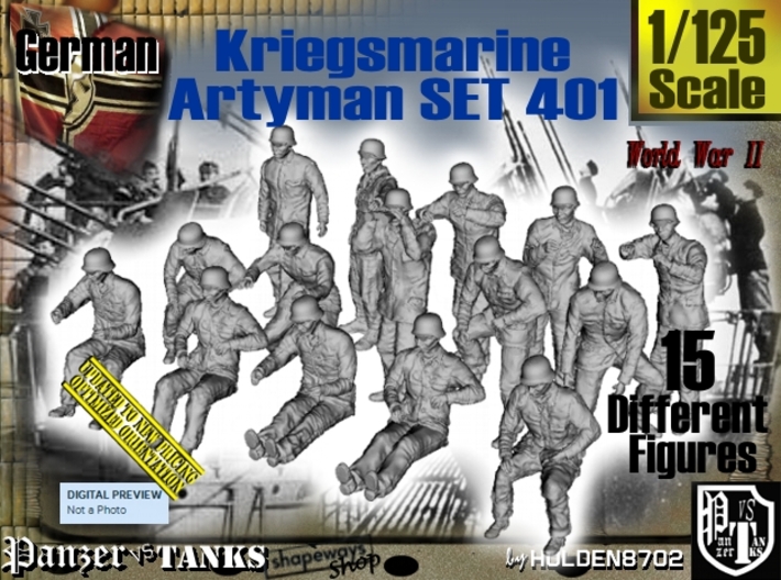 1/125 Kriegsmarine Artyman Set401 3d printed