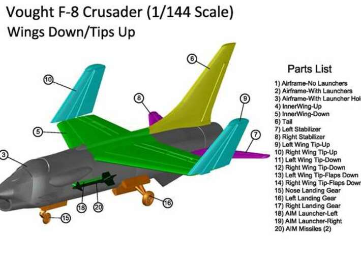 F8-144scale-02-Airframe-WithLaunchers 3d printed 