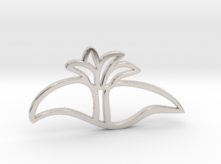 Dune and palm tree pendant 3d printed