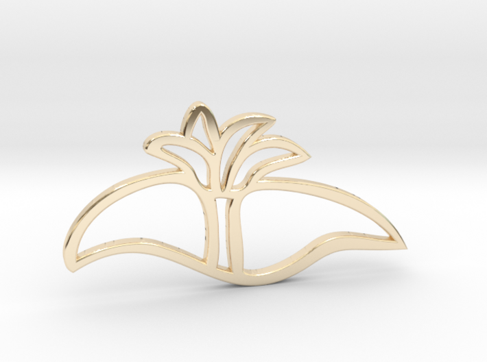 Dune and palm tree pendant 3d printed